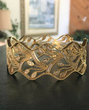 18K YELLOW GOLD 6.77 CT. "VS" DIAMOND "F-G" HIGH-END SCALLOPED BANGLE BRACELET