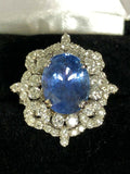 18K GOLD 10.56 CT GIA CERTIFIED UNHEATED NO HEAT BLUE SAPPHIRE DIAMOND RING!!