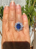18K GOLD 10.56 CT GIA CERTIFIED UNHEATED NO HEAT BLUE SAPPHIRE DIAMOND RING!!