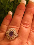 18K GOLD 4.63 CT GIA CERTIFIED BLUISH GREEN TO PURPLE ALEXANDRITE DIAMOND RING