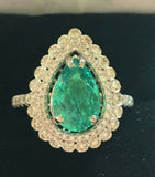 18K GOLD 5.66 CT. CERTIFIED GIA VIVID NEON  PARAIBA TOURMALINE DIAMOND RING!!