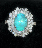 18K GOLD 3.58 CT. AGL CERTIFIED GIA BRAZILIAN PARAIBA TOURMALINE DIAMOND RING!!