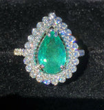 18K GOLD 5.66 CT. CERTIFIED GIA VIVID NEON  PARAIBA TOURMALINE DIAMOND RING!!