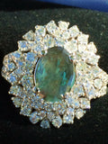 18K GOLD 4.63 CT GIA CERTIFIED BLUISH GREEN TO PURPLE ALEXANDRITE DIAMOND RING
