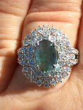 18K GOLD 4.63 CT GIA CERTIFIED BLUISH GREEN TO PURPLE ALEXANDRITE DIAMOND RING