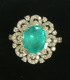 18K GOLD 6.89 CT GIA CERTIFIED NEON GREEN BLUE PARAIBA TOURMALINE DIAMOND RING!!