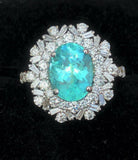18K GOLD 3.58 CT. AGL CERTIFIED GIA BRAZILIAN PARAIBA TOURMALINE DIAMOND RING!!