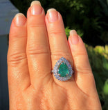 18K GOLD 5.66 CT. CERTIFIED GIA VIVID NEON  PARAIBA TOURMALINE DIAMOND RING!!