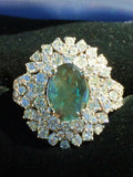 18K GOLD 4.63 CT GIA CERTIFIED BLUISH GREEN TO PURPLE ALEXANDRITE DIAMOND RING