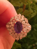 18K GOLD 4.63 CT GIA CERTIFIED BLUISH GREEN TO PURPLE ALEXANDRITE DIAMOND RING