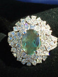 18K GOLD 4.63 CT GIA CERTIFIED BLUISH GREEN TO PURPLE ALEXANDRITE DIAMOND RING