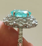 18K GOLD 3.58 CT. AGL CERTIFIED GIA BRAZILIAN PARAIBA TOURMALINE DIAMOND RING!!