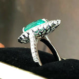 18K GOLD 5.66 CT. CERTIFIED GIA VIVID NEON  PARAIBA TOURMALINE DIAMOND RING!!