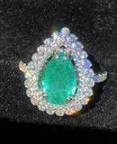18K GOLD 5.66 CT. CERTIFIED GIA VIVID NEON  PARAIBA TOURMALINE DIAMOND RING!!