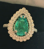 18K GOLD 5.66 CT. CERTIFIED GIA VIVID NEON  PARAIBA TOURMALINE DIAMOND RING!!