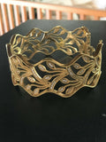 18K YELLOW GOLD 6.77 CT. "VS" DIAMOND "F-G" HIGH-END SCALLOPED BANGLE BRACELET